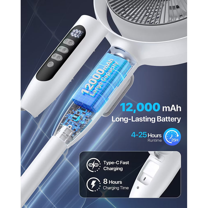 Cordless Indoor/Outdoor Adjustable Oscillating Fan